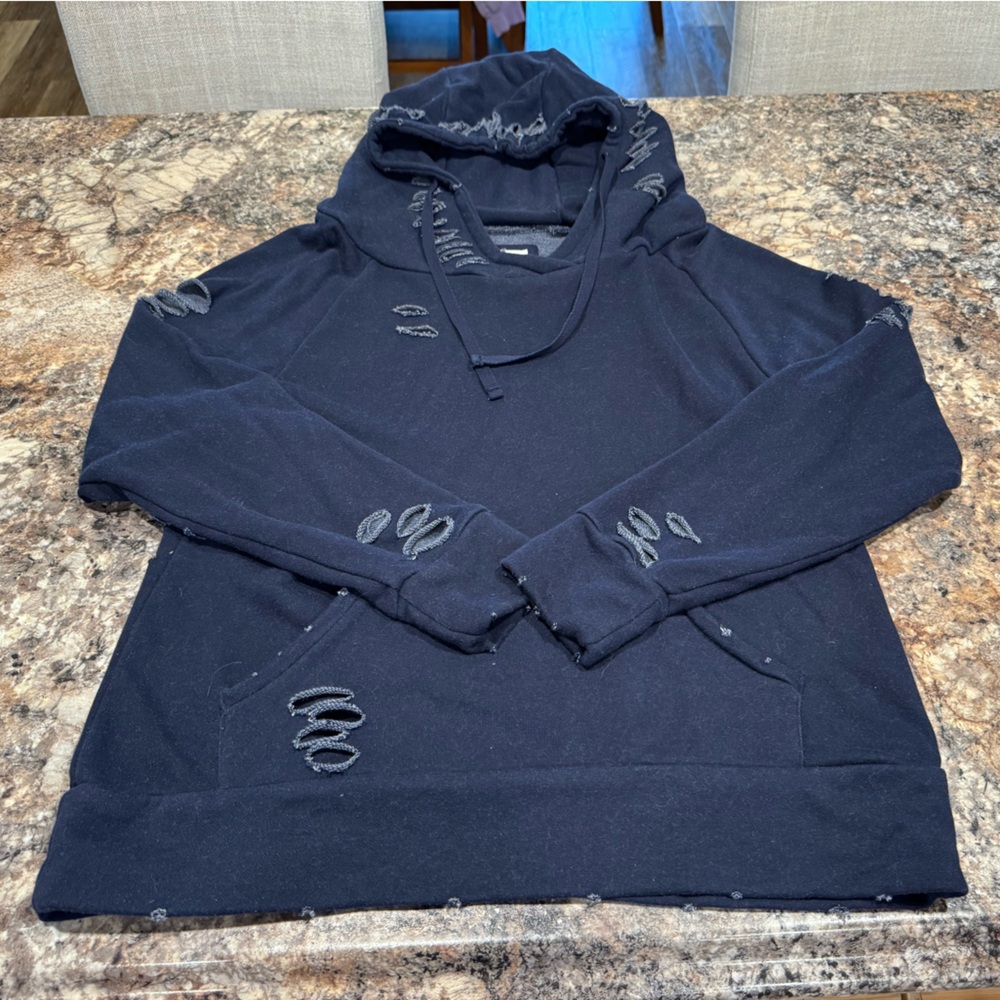 Women’s Chelsea DeBoer Navy Distressed Hoodie